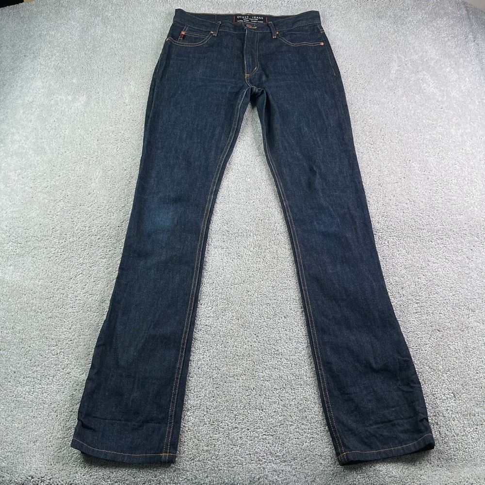 Vintage Guess Jeans Women 29 Straight Leg Dark Wash Denim Made In USA 31x36